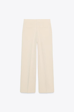 ZARA ПРЯМЫЕ БРЮКИ С ВЫСОКОЙ ПОСАДКОЙ, ПЕСОЧНЫЙ