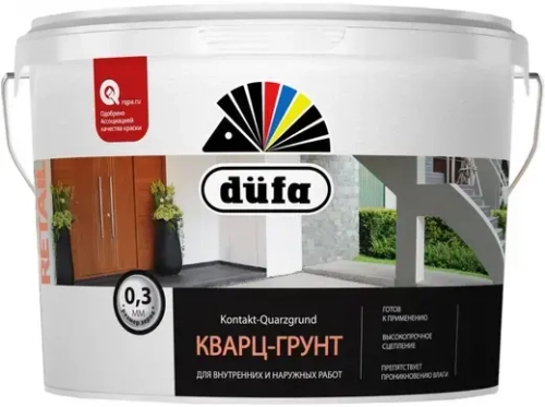 Грунт для внутренних и наружных работ Dufa Retail Kontakt-Quarzgrund RD328 глубоко-матовый 20 кг