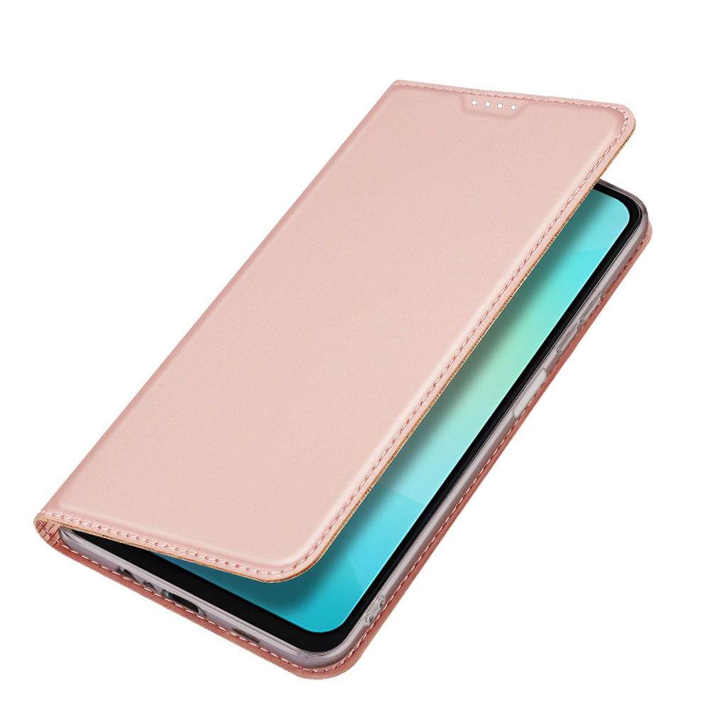 Чехол книжка из PU кожи розового цвета от Dux Ducis для Samsung Galaxy A07 4G, серия Skin Pro Series Case