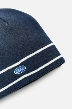 ZARA ТРИКОТАЖНАЯ ШАПКА С НАШИВКОЙ FORD ©, МОРСКОЙ СИНИЙ