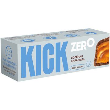Батончик с соленой карамелью в шоколаде   без сахара ZERO KICK 45 г/10 шт