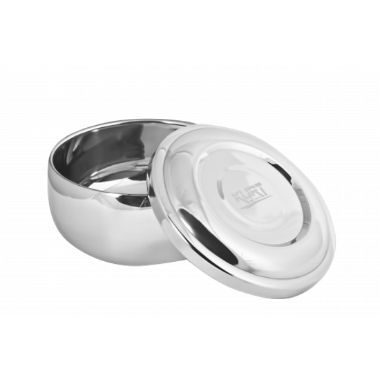 Чаша для бритья KURT, с крышкой, серебристая, K_40006