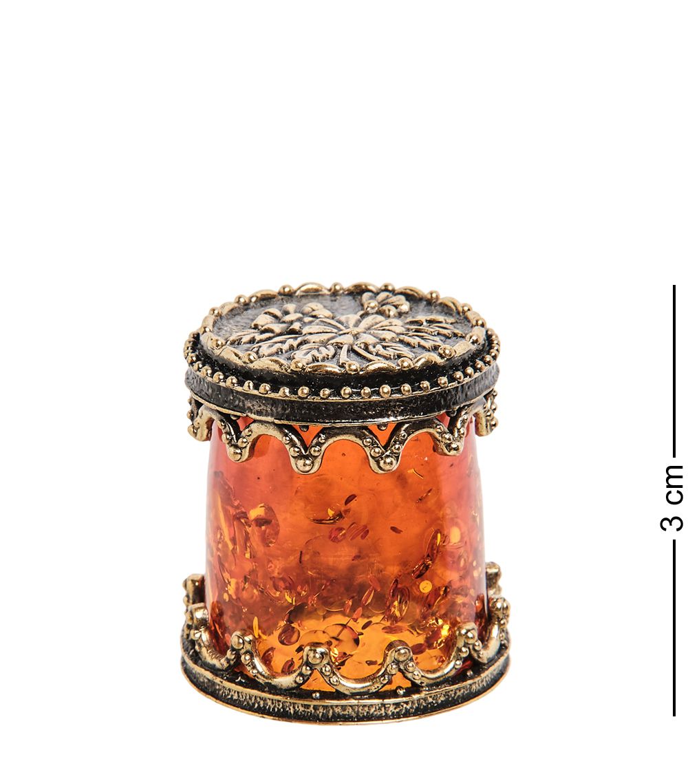 AM-1777 Наперсток «Цветы» (латунь, янтарь)