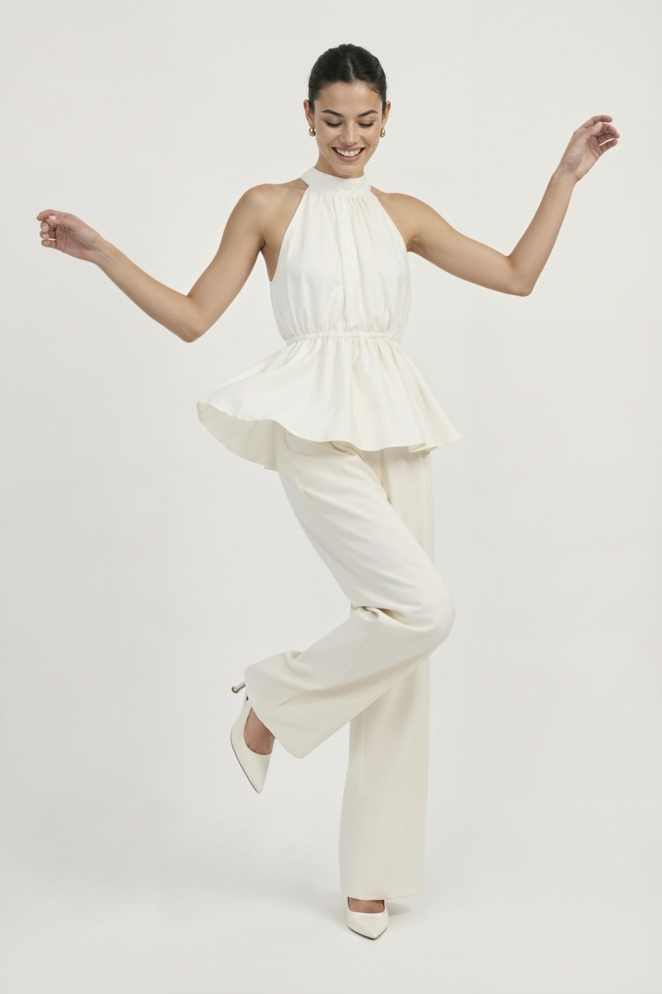 Топ с баской из шифона