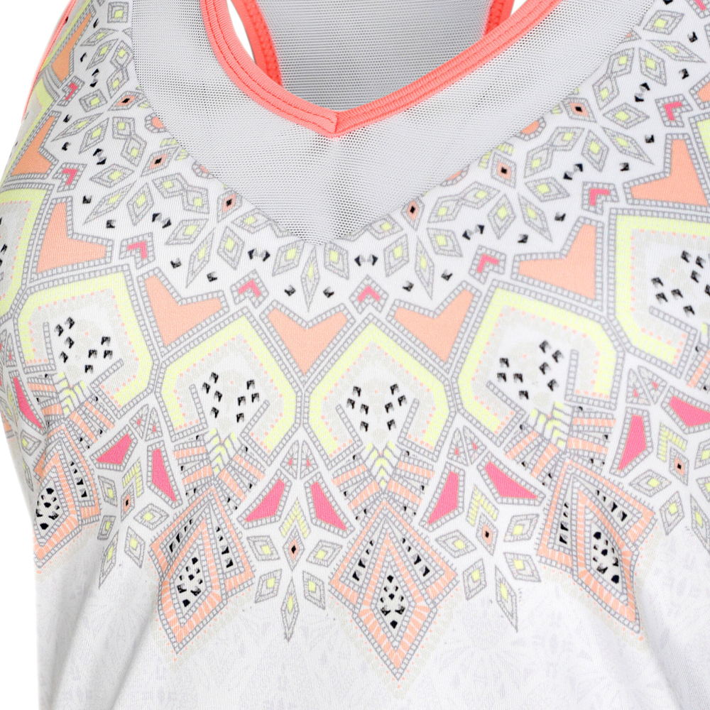 Женская теннисная майка Lucky in Love Geo Grande With Bra Tank Top Women - White, Multicoloured