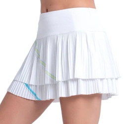 Теннисная юбка Lucky in Love Geo Glow Pleated - white