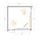 Душевой уголок Cezares LUX-A-FS-11-100-C-CR, 100х100х195, профиль хром, стекло прозрачное