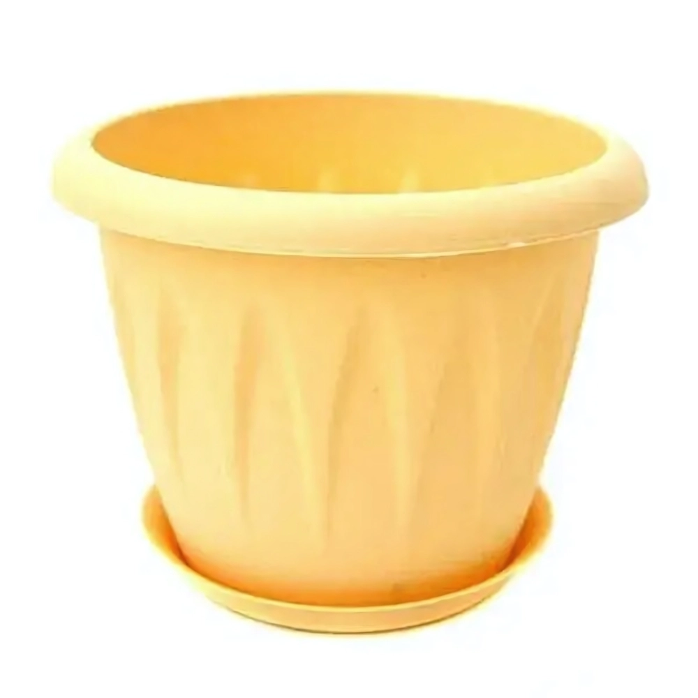 Кашпо АЛИЦИЯ D180мм 2л с поддоном Белая Глина 0,15,18х0,18м