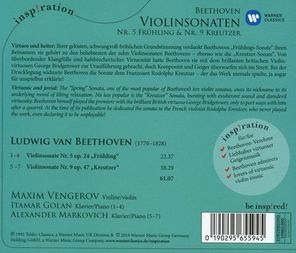 Maxim Vengerov / Beethoven: Violin Sonatas No. 5 Spring, No. 9 Kreutzer (CD)