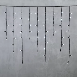 Светодиодная бахрома с колпачком 3,2*0,9 м., 168 белых LED ламп, мерцание, каучуковый черный провод, LTC (LL168BLW-1-2W)