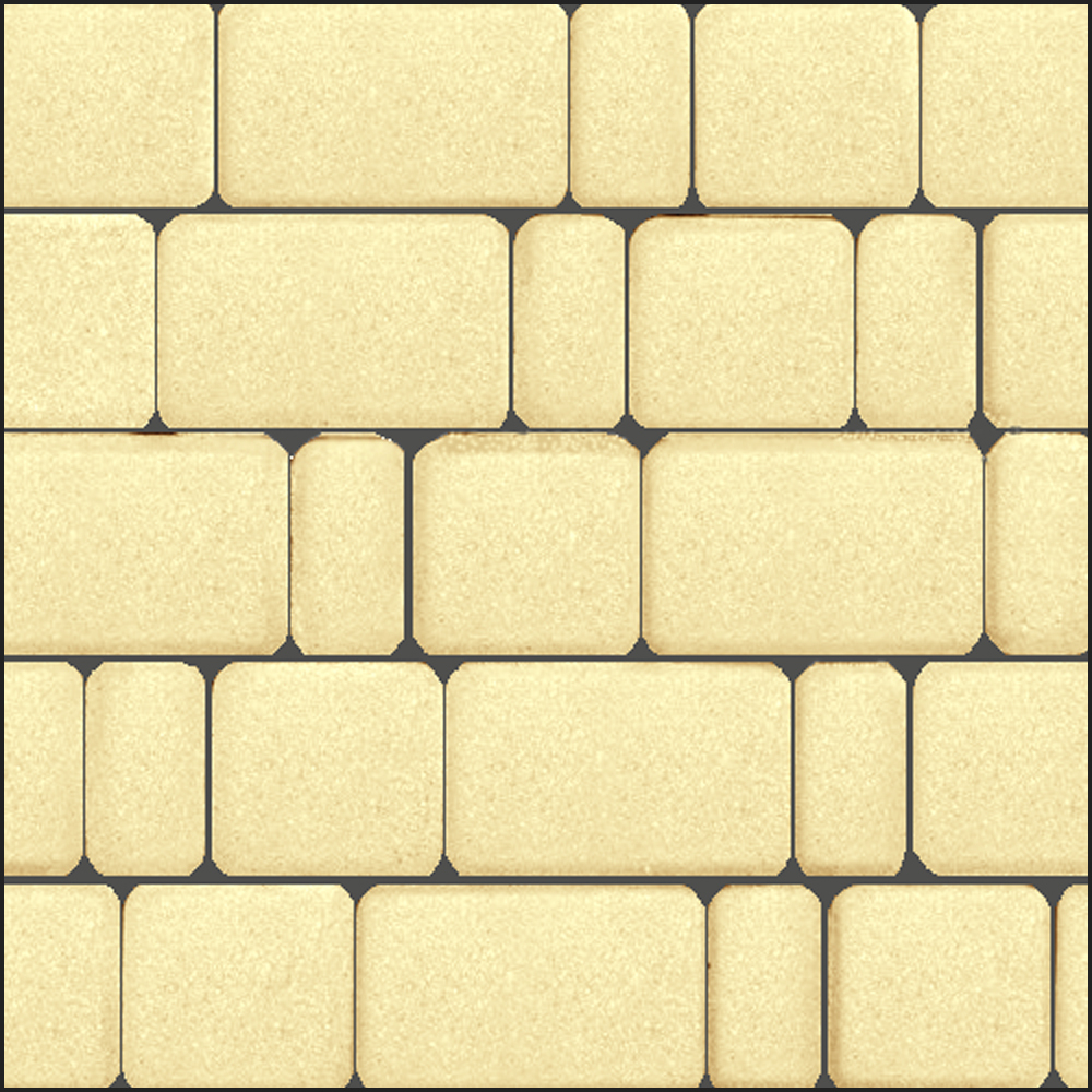 Тротуарная плитка КЛАССИКО гладкий Желтый, комплект из 3 видов плит Б.1.КО.6