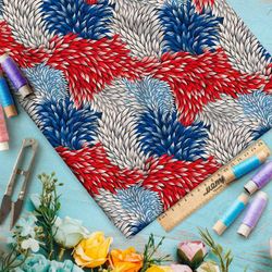 Ткань премиум мембрана цветочный салют