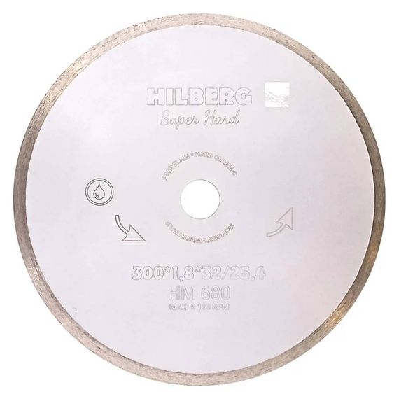 Диск алмазный по керамограниту Hilberg Super Hard 300х32/25.4мм (HM680)