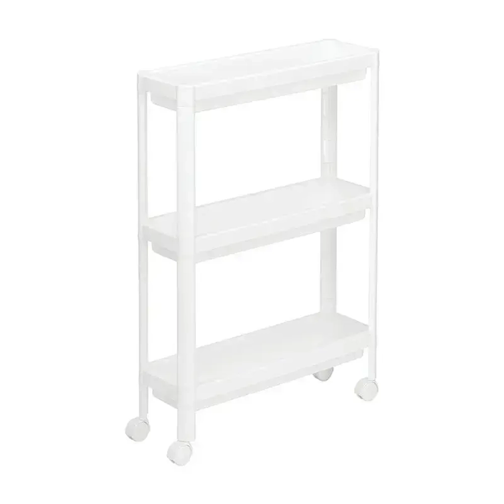 Этажерка узкая на колесах (3 секции) Белый
