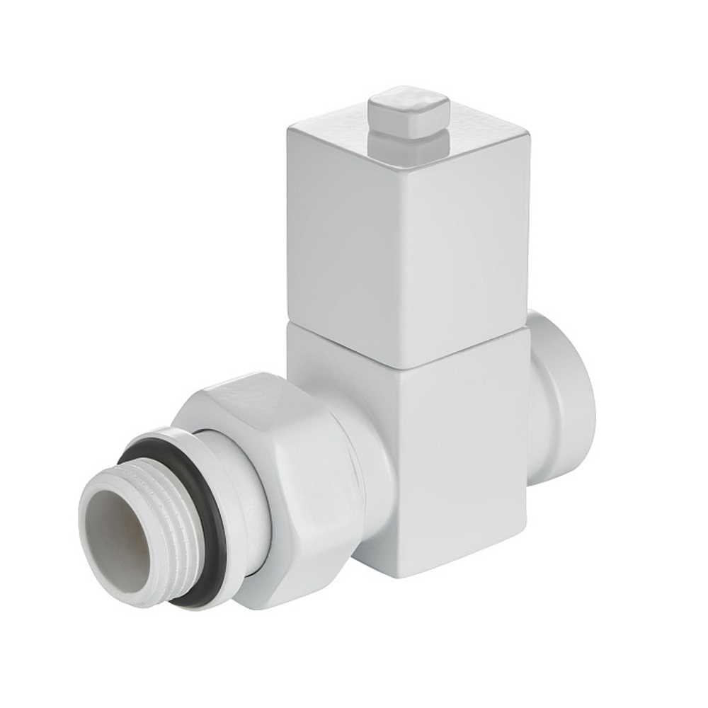 Набор дизайн-вентилей Royal Thermo CUBE прямой (белый) 1/2"