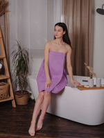 Парео-набор вафельный банный сиреневый