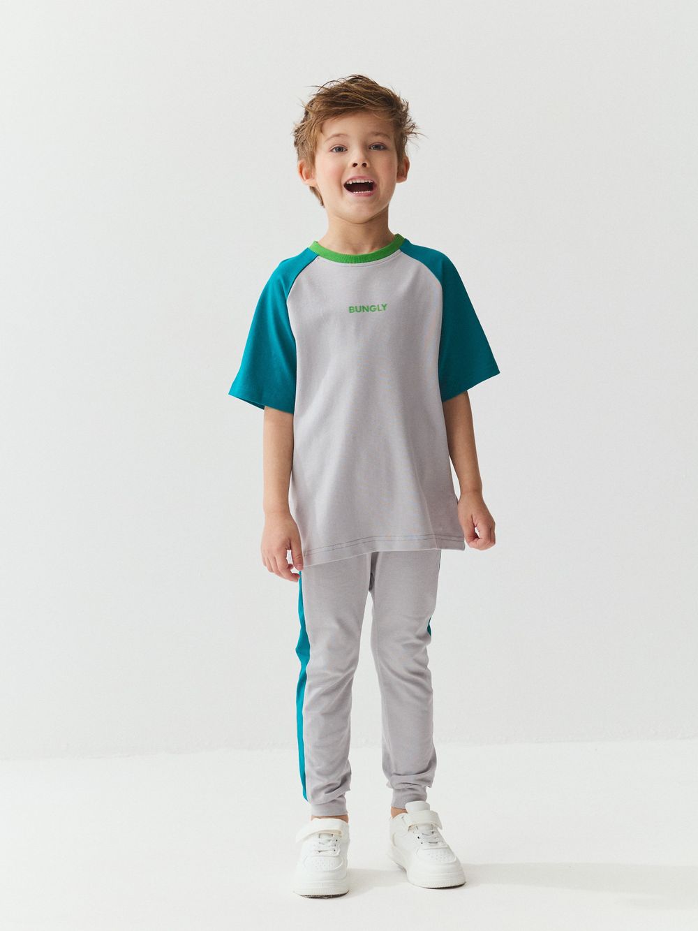 Брюки со спущенным шагом и лампасами "Пепел"