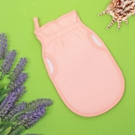 Мочалка - варежка скрабирующая «Premium - Paradise», цвет персиковый, 22*14см (ZIP пакет)