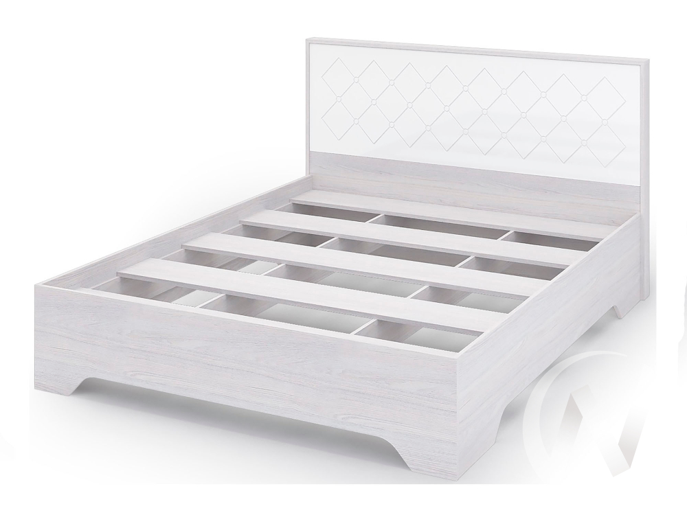 Кровать 1;4м без ортопеда КР 021 Спальня Сальма (анкор/белый глянец)