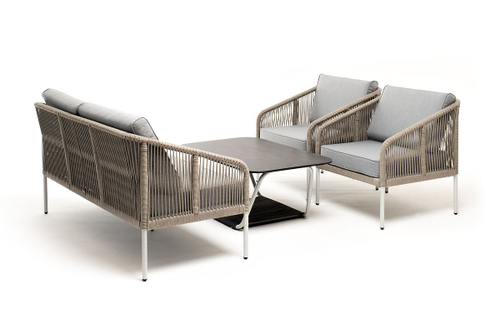 Канны лаунж-зона 4-местная из роупа со столом "Глория"
