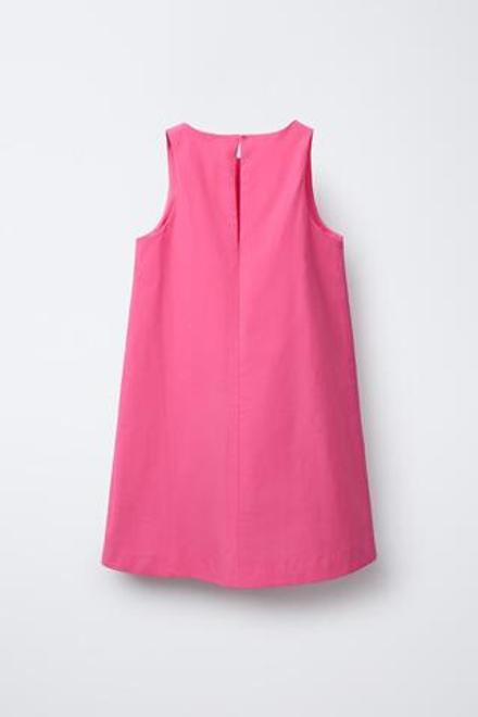 ZARA ПЛАТЬЕ ИЗ ПОПЛИНА С БАНТАМИ, ЦВЕТ ФУКСИИ