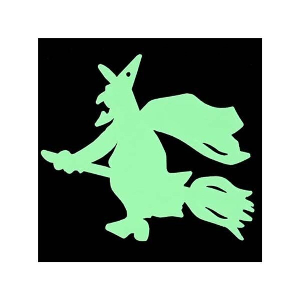 Ведьма на метле, светящаяся в темноте