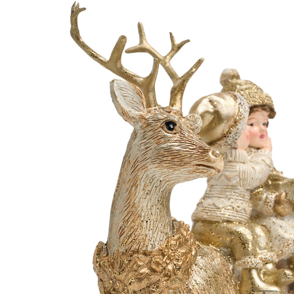 СТАТУЭТКА "ДЕТИ НА ОЛЕНЕ" 14,5Х7Х14 СМ