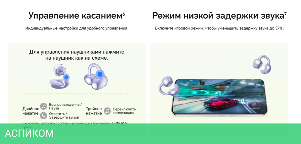 Наушники Honor Choice Earbuds Clip MAK-ME00 Black (5504ABYC)