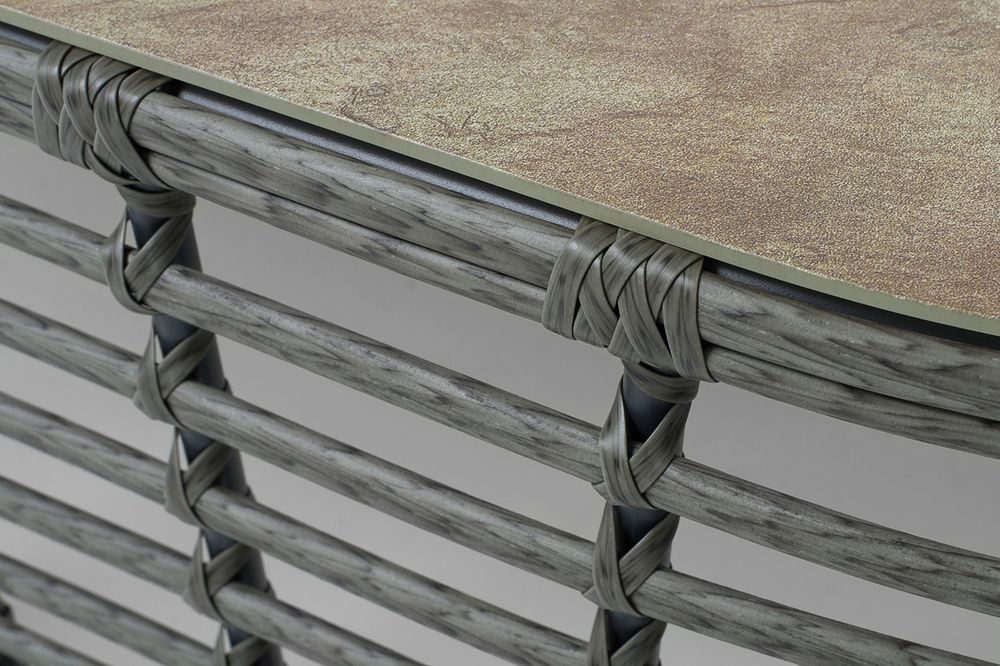 "Валенсия" журнальный столик из искусственного ротанга, цвет серый