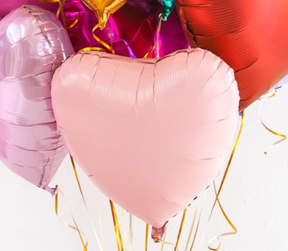 G Шар сердце 18"/46 см, розовый светлый матовый макарунс/macaron (БГ-15)  Изображение3