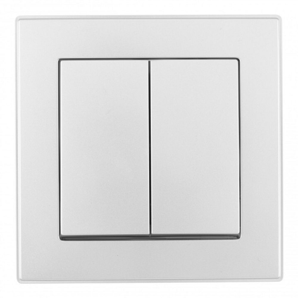 Выключатель двухклавишный Arte Milano SET06-1 SET06-1-30-2 silver