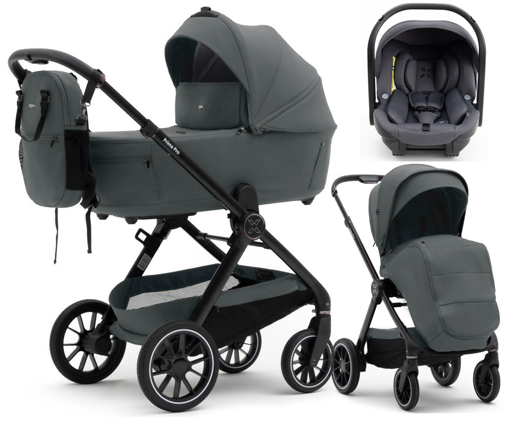 Коляска Agex Prima Pro 3 в 1 с автокреслом i-Team ATG080 Grey APP633 Grey (Серый)