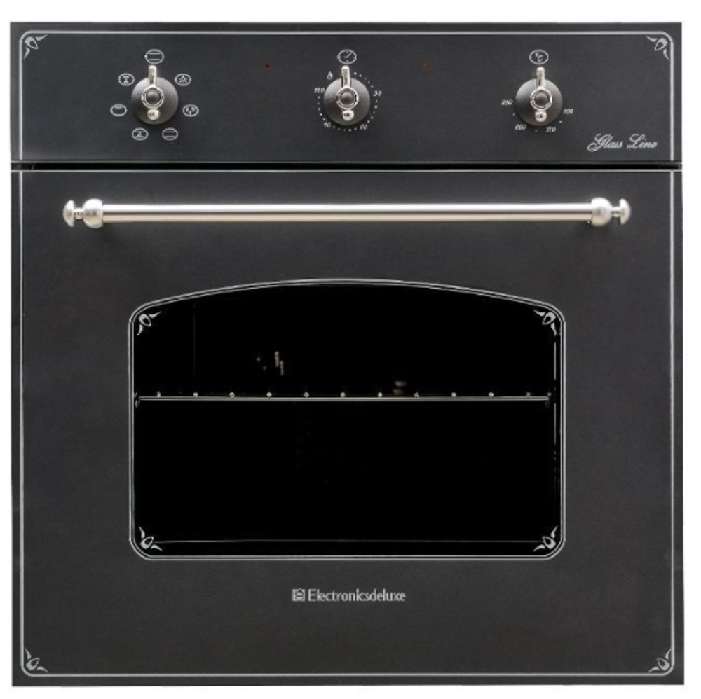 Электрический духовой шкаф Electronicsdeluxe 6006.03-011 (черное,ручки серебро)