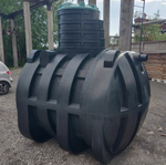 Септик переливной Мультпласт Термит Профи+ 5,5 S 5500 л. горизонтальный / 2200 л. в сутки / 12 чел. / самотечный сброс (2100x1970x2590см;237кг;черный) - арт.555461