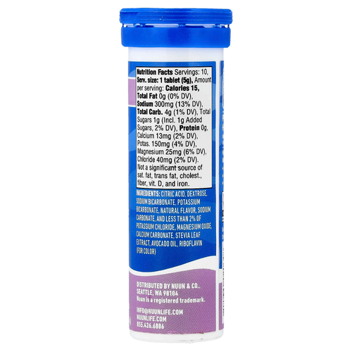 Nuun, Sport Hydration, шипучие таблетки для приготовления напитка с электролитами, со вкусом винограда, 10 таблеток