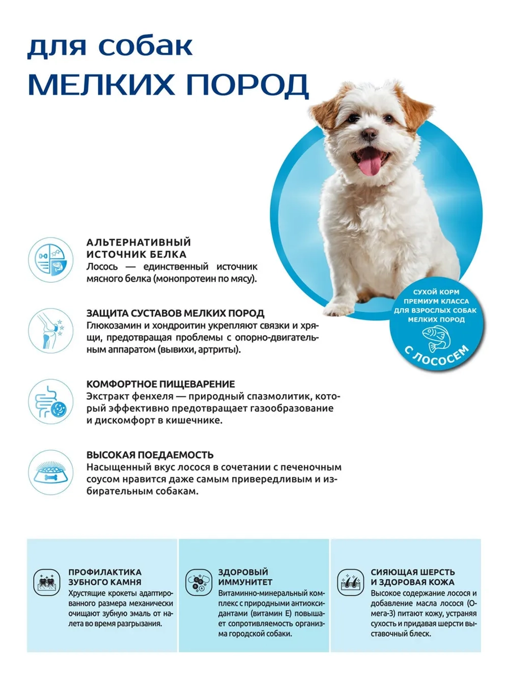Корм для собак мелких пород, с лососем, 3 кг, QUATTRO