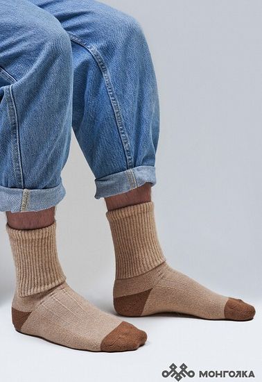 Носки из  монгольской шерсти Рыжие