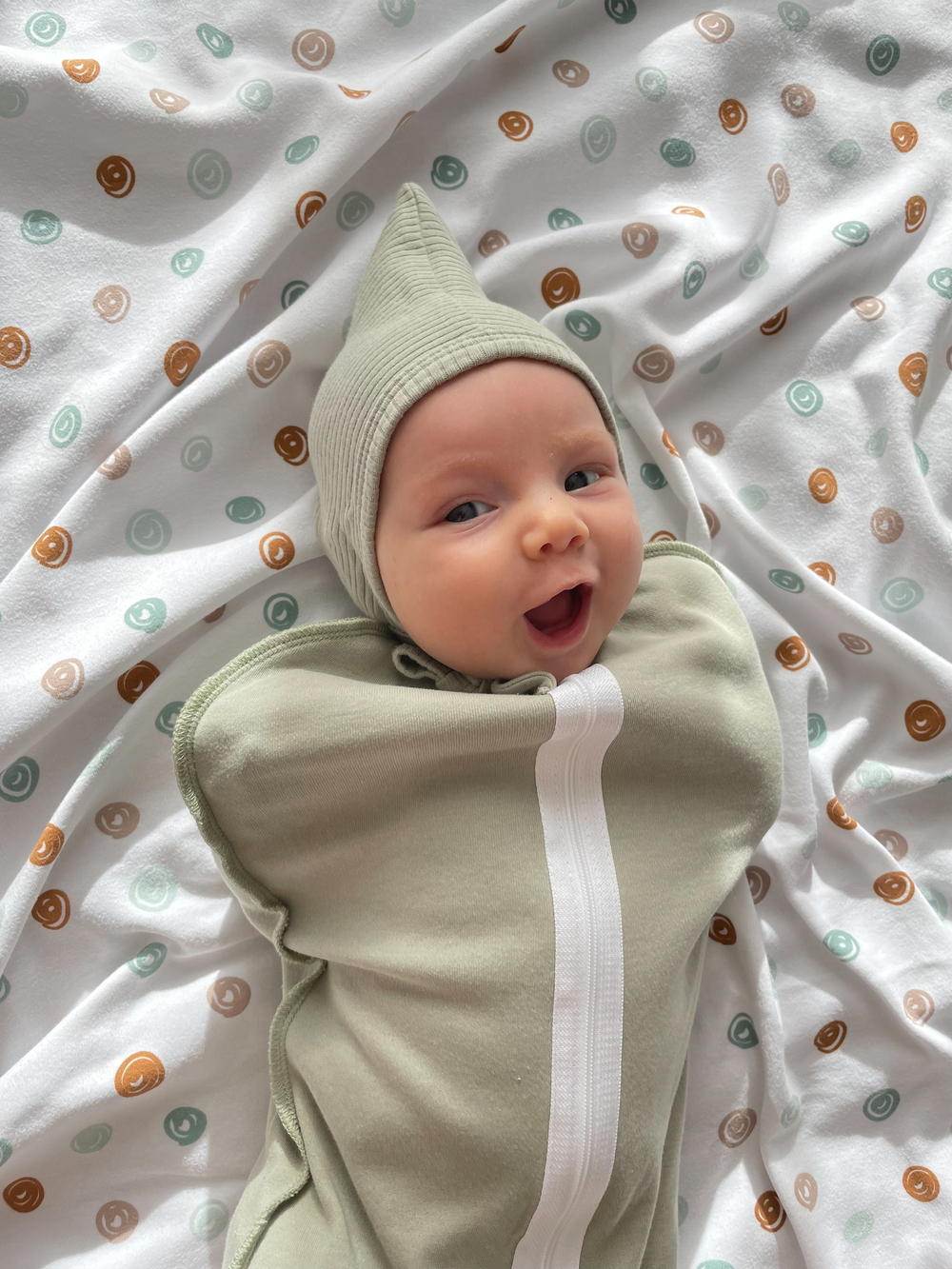 Чепчик Гномик Рубчик Шалфей RinaAmari