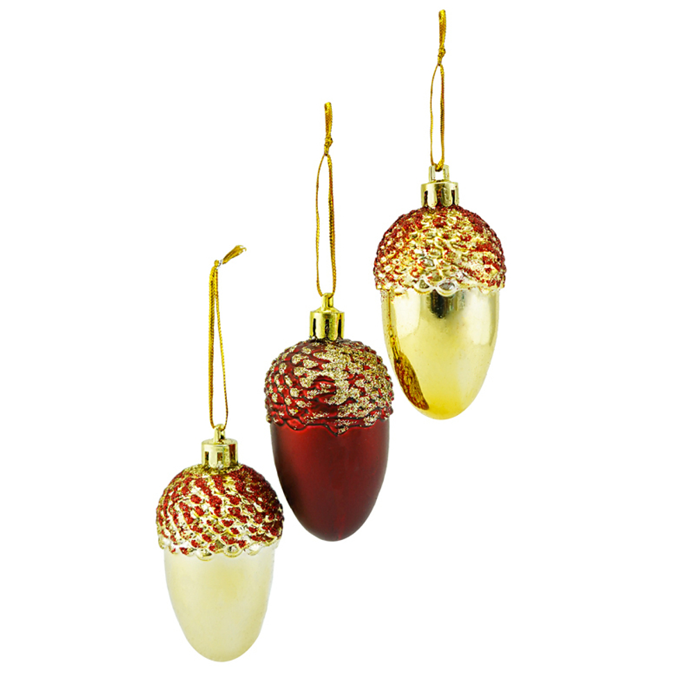 Елочные игрушки "Три Орешка" в золоте