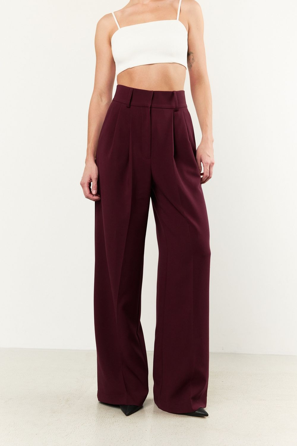 Брюки-палаццо бордовые