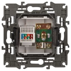 Розетка ЭРА Elegance 14-3110-01М RJ45+TV, белый матовый | Эра Elegance