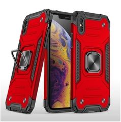 Противоударный чехол Strong Armour Case с кольцом для iPhone X, Xs (Красный)