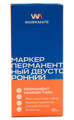 Маркер перманентный Workmate двухсторонний, толщина линии 0,5-1 мм, синий
