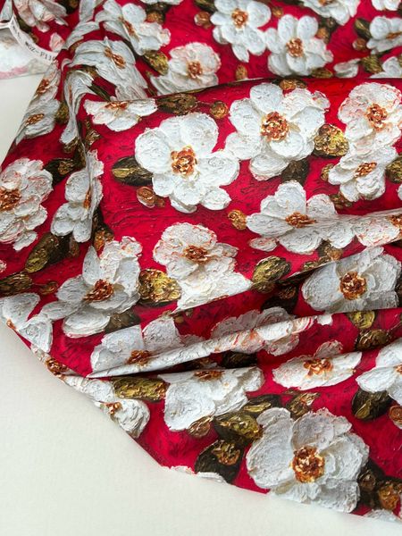 ИМПАСТО, БЕЛАЯ МАЛЬВА НА КРАСНОМ 2