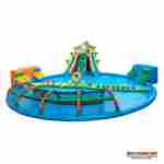 Надувной аквапарк с бассейном и горками «Кроко Остров», 25×20×8 м