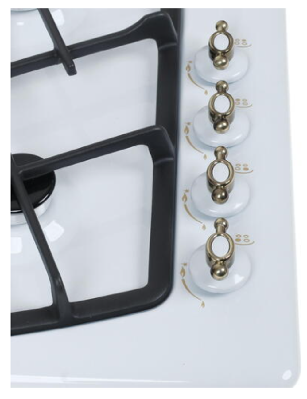 Поверхность варочная Гефест СН 1211 К82 (бел.эмал с рис чуг.реш.газ-контр.эл.росж в ручки "ант бр")