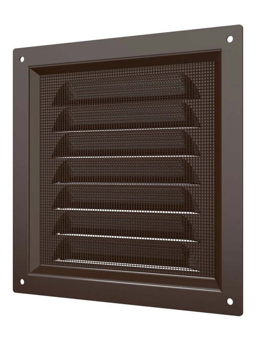 Решетка вен. с сеткой 150*150 метал. коричн. 1515МЭ