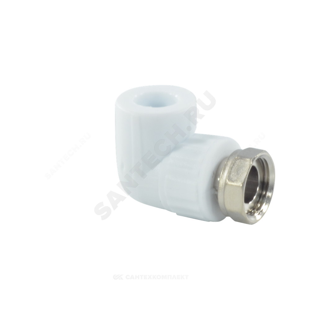 Угольник PP-R комбинированный белый Дн 32х1" с накидной гайкой VALFEX 10138032