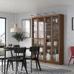 Стеклянная дверь - IKEA OXBERG/ОКСБЕРГ ИКЕА, 192х40 см, коричневый