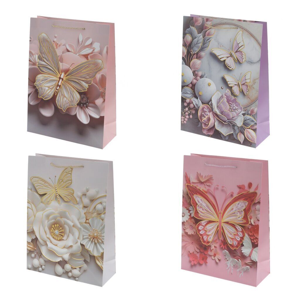 GAEM Пакет подарочный L (бумага 210г/м2, блок микс 12шт), L30 W12 H41,5 см, 4в.